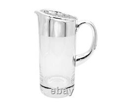 Carafe de luxe en verre de 33,8 oz et 50,7 oz avec pichet en argent fin pour jus et eau