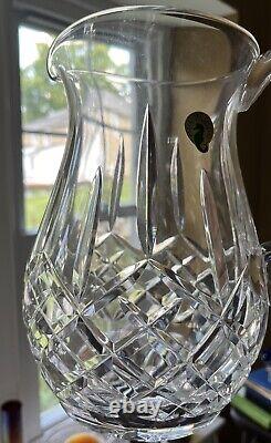 Carafe de service d'eau Waterford Crystal Large Lismore avec étiquettes 8.25