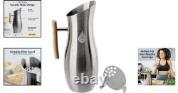 Carafe en acier inoxydable 1,9 L Invigorated Living avec couvercle et protection contre la glace Élégance