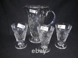 Carafe en cristal d'Édimbourg de 9'' avec 3 verres assortis - Marquée Écosse