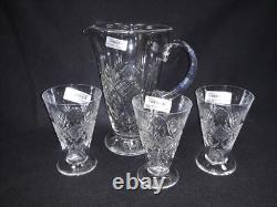Carafe en cristal d'Édimbourg de 9'' avec 3 verres assortis - Marquée Écosse