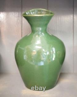 Carafe en poterie de Jack T. Maness, tête de canard verte, pichet figuratif d'eau, art folklorique de Caroline du Nord