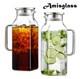 Carafe En Verre Amisglass Avec Couvercle Et Poignée, Carafes En Verre En Borosilicate, Pichet à Eau