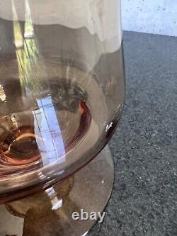 Carafe en verre ambre gravée Fostoria Seville vintage et ensemble de 6 verres à eau