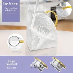 Carafe en verre avec couvercle, carafe à eau en verre de 1 gallon pour réfrigérateur, 128 oz