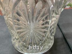 Carafe en verre clair embossée avec un motif de feuilles vintage rare - Ustensiles de cuisine - Pichet à eau