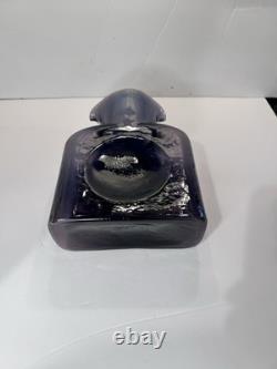 Carafe en verre épaisse à double bec en améthyste violet BLENKO vintage