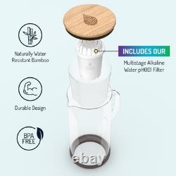 Carafe en verre pour eau alcaline Restore avec filtre à eau durable
