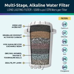 Carafe en verre pour eau alcaline Restore avec filtre à eau durable Carafe en verre pour eau alcaline Restore avec filtre à eau durable