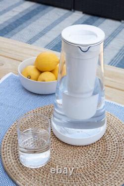 Carafe filtrante à eau, 7 tasses, blanche, en verre avec base en silicone, blanche, pour un usage quotidien