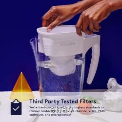 Carafe filtrante d'eau de 10 tasses Pure pour une eau potable avec élimination du chlore et du plomb