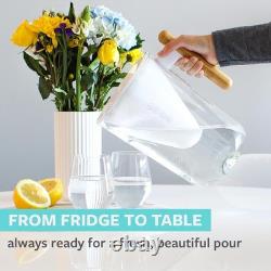 Carafe filtrante de 10 tasses incassable avec poignée en bambou