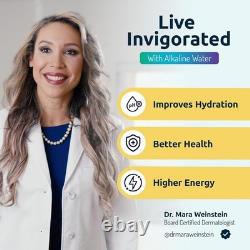 Carafe filtrante en acier inoxydable de 1,9 L avec réduction du chlore pour eau alcaline