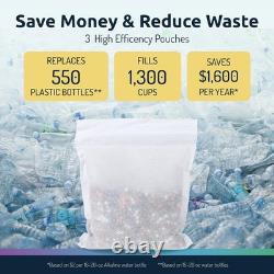 Carafe filtrante en acier inoxydable de 1,9 L avec réduction du chlore pour eau alcaline