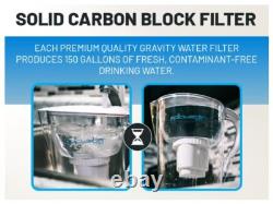 Carafes de filtration pure pour l'eau potable, filtre de 10 tasses 150 gallons, Tritan sans BPA