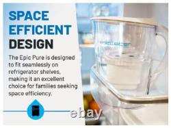 Carafes de filtration pure pour l'eau potable, filtre de 10 tasses 150 gallons, Tritan sans BPA