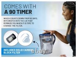 Carafes de filtration pure pour l'eau potable, filtre de 10 tasses 150 gallons, Tritan sans BPA