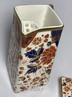 Cruche d'eau en porcelaine RIDGWAYS Angleterre modèle OLD DERBY avec couvercle, vers 1890.