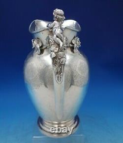 Cupidon De Gorham Sterling Silver Water Pitcher Avec Cupidon Lilies Bc #490 (#6761)