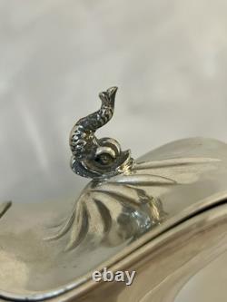 Ecuelle à vin/eau en argent antique plaqué gravé marquée 5 1844 HS Victorienne