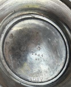 Ecuelle à vin/eau en argent antique plaqué gravé marquée 5 1844 HS Victorienne