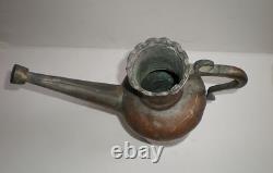 Ecuelle en cuivre et laiton antique, fait main, vers 1880