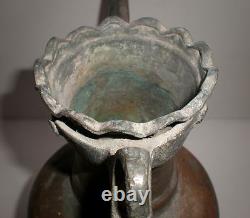 Ecuelle en cuivre et laiton antique, fait main, vers 1880