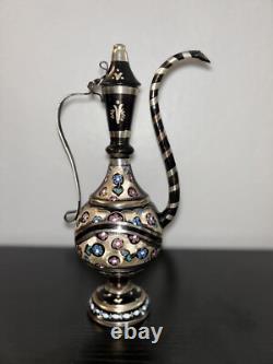 Ensemble de 2 cruches en cuivre de 2 litres à motif floral + Rare beau vase