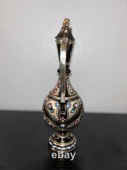 Ensemble de 2 cruches en cuivre de 2 litres avec motif floral + Rare beau vase