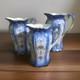 Ensemble De 3 Jattes En Porcelaine Bleue Et Blanche Avec Accents Dorés