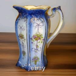 Ensemble de 3 jattes en porcelaine bleue et blanche avec accents dorés