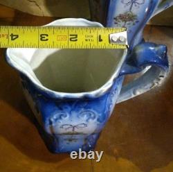 Ensemble de 3 jattes en porcelaine bleue et blanche avec accents dorés