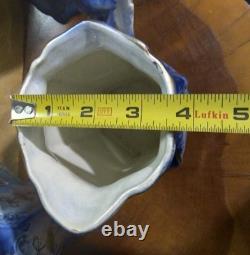Ensemble de 3 jattes en porcelaine bleue et blanche avec accents dorés