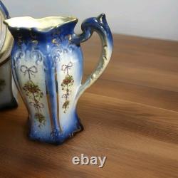 Ensemble de 3 jattes en porcelaine bleue et blanche avec accents dorés