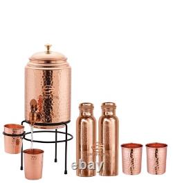 Ensemble de cadeaux de jarre/distributeur d'eau en cuivre de qualité supérieure Matka/Vessel