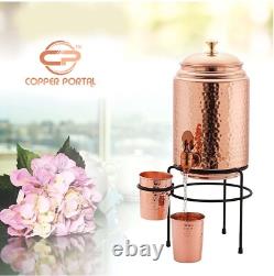 Ensemble de cadeaux de jarre/distributeur d'eau en cuivre de qualité supérieure Matka/Vessel