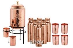 Ensemble de cadeaux de jarre/distributeur d'eau en cuivre de qualité supérieure Matka/Vessel