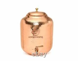 Ensemble de cadeaux de jarre/distributeur de pot d'eau en cuivre Matka/Vessel de qualité premium