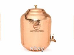 Ensemble de cadeaux de jarre/distributeur de pot d'eau en cuivre Matka/Vessel de qualité premium