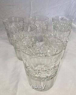 Ensemble de carafe verseuse chope rare de 6 verres en cristal américain signé Hawkes