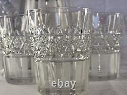 Ensemble de carafe verseuse chope rare de 6 verres en cristal américain signé Hawkes