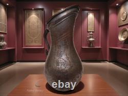Ewer en cuivre gravé islamique ancien, pichet d'eau, 19e siècle, Afghanistan, 25H