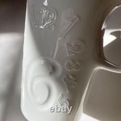 FRANCK MULLER Carafe Pitcher Vase Numéro Motif Blanc H16cm Accessoire d'intérieur