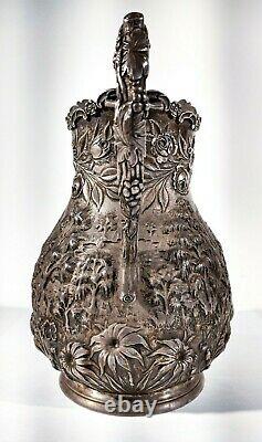 Fabulous A. G Schultz En Argent Sterling Pitcher Eau Repousse Baltimore, Maryland