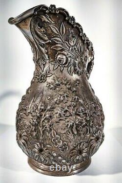 Fabulous A. G Schultz En Argent Sterling Pitcher Eau Repousse Baltimore, Maryland