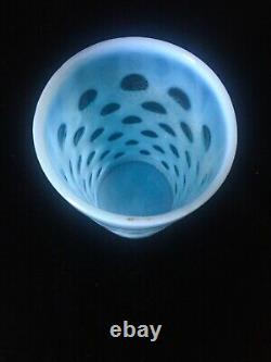 Fenton Blue Coin Dot Ensemble D'eau Opalescente De 7 Pièces Avec Grand Coffre À Lèvres De Glace