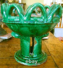 Français Antique Potterie Bateau Confit Pot Terrestre Glaze Terracotta Water Jug