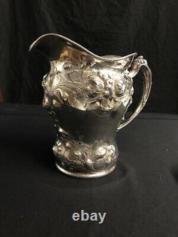 Gorham Art Nouveau Sterling Water Pitcher Exceptionnel 40 Troy Oz