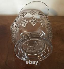 Grand Antique Eapg Glass Water Pitcher Milk Jug American Diamond Pattern 19th C