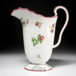 Grand Pichet Floral en Porcelaine Antique Cauldon Angleterre Signé 12.5H